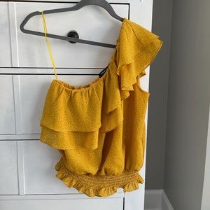 Yellow one shoulder top